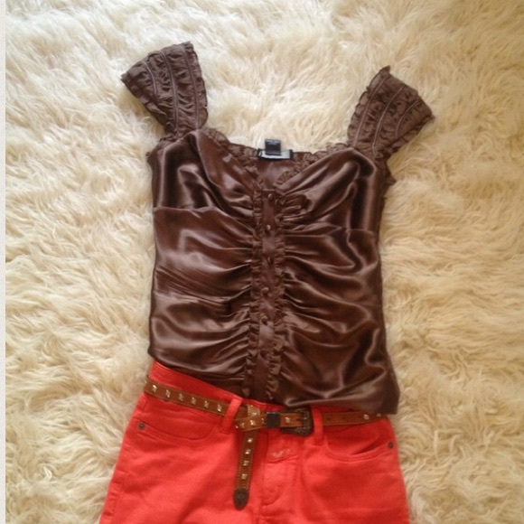 🍃❤ Be Delicious ...Chocolate Pure Silk Top ❤ - Picture 3 of 4