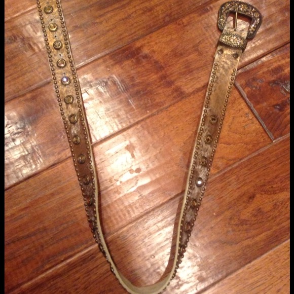 Leather Rock Belt covered in Swarovski Crystals
