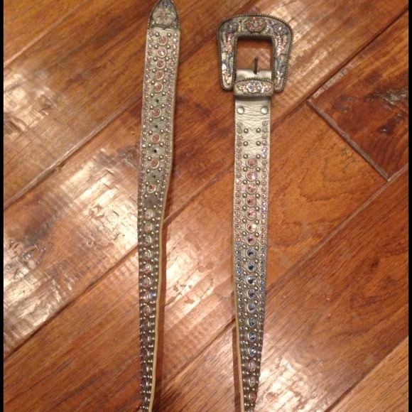 Leather Rock belt with Swarovski Crystals