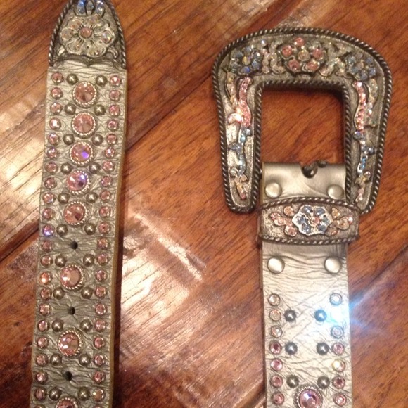 Leather Rock belt with Swarovski Crystals