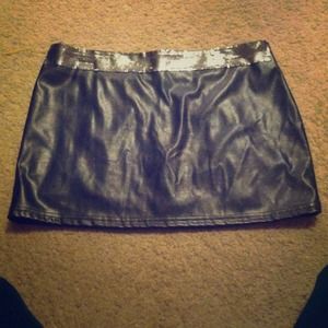 Black leather skirt