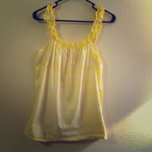 Yellow tie dye flowy tank