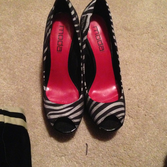Zebra print heels