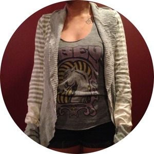 Grey stripped cardigan