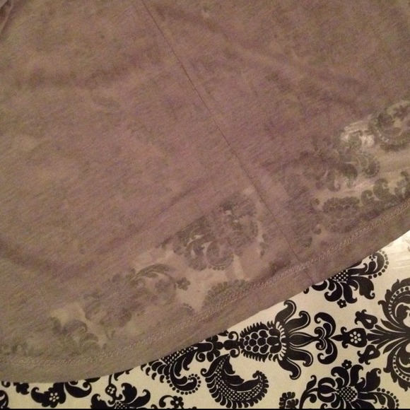 Nwot Gray Long Sleeve Burnout Tee - Picture 4 of 4