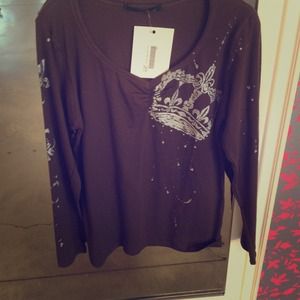 ⚡LAST ONE⚡Brown crown tee