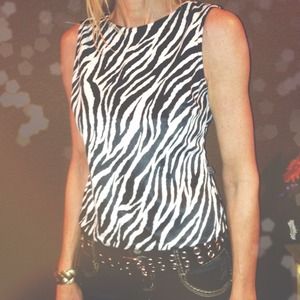 BUNDLED❗Velvet zebra-patterned tank