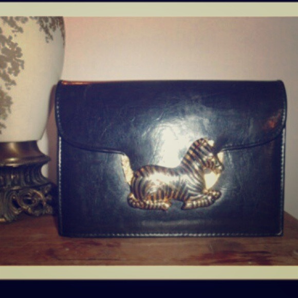 Faux Leather Zebra Plated Purse