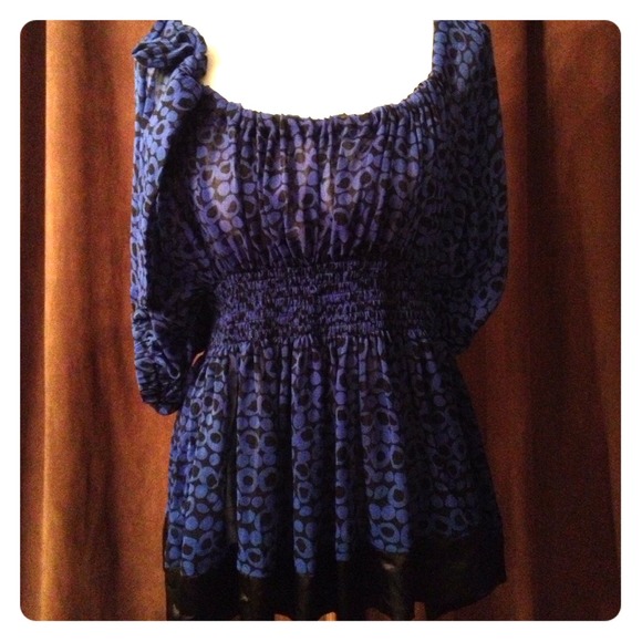 **Sold**Bcbg Blue Sheer Top