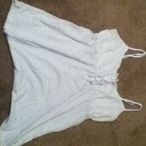 White shirt with black polka dots