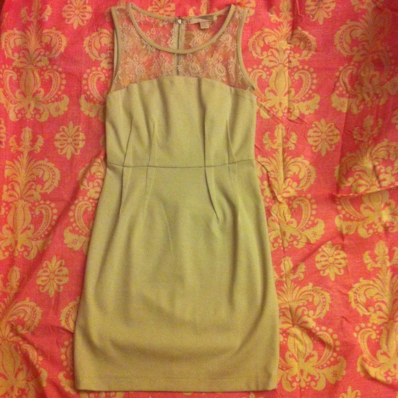 Forever 21 Dresses & Skirts - Reserved Taupe lace stretch Forever 21 dress