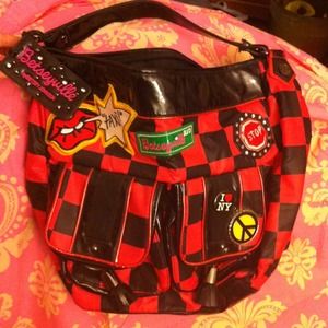 Super cute and funky Betseyville red/black bag!