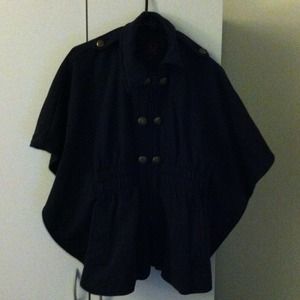 Navy Blue Cape Jacket