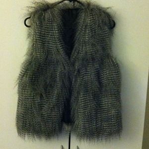 Black & White Faux Fur Vest