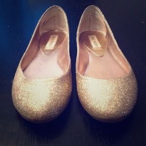 Gold Glitter Steve Madden Flats