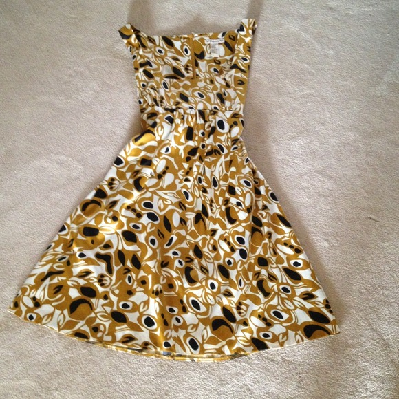 Gold, Black and Tan dress, size L