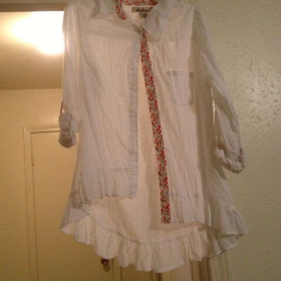 Autumn Sheer High Low Collard Shirt