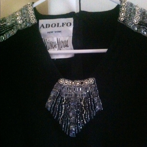 Adolfo NY black knit mini dress with sequins.❤ - Picture 2 of 4