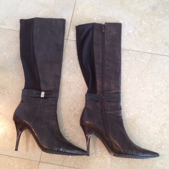 Brown long boots