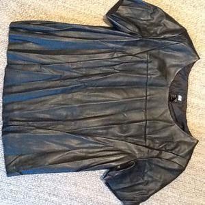 Pleather pull over shirt