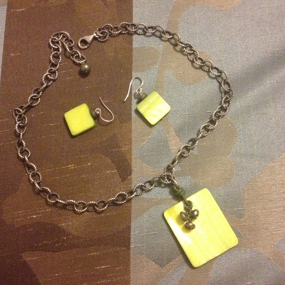 Sterling silver necklace and earrings