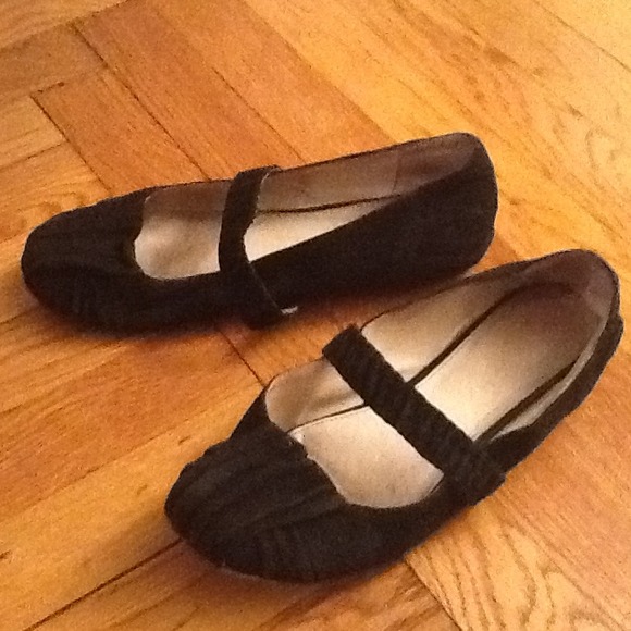 Suede black Mary Janes