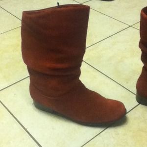 red slouch boots
