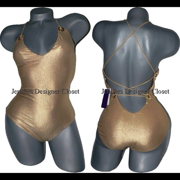 Ralph Lauren Other - 🔴SOLD Ralph Lauren Purple Label gold swimsuit 8