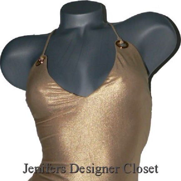 🔴SOLD Ralph Lauren Purple Label gold swimsuit 8 - Picture 2 of 3