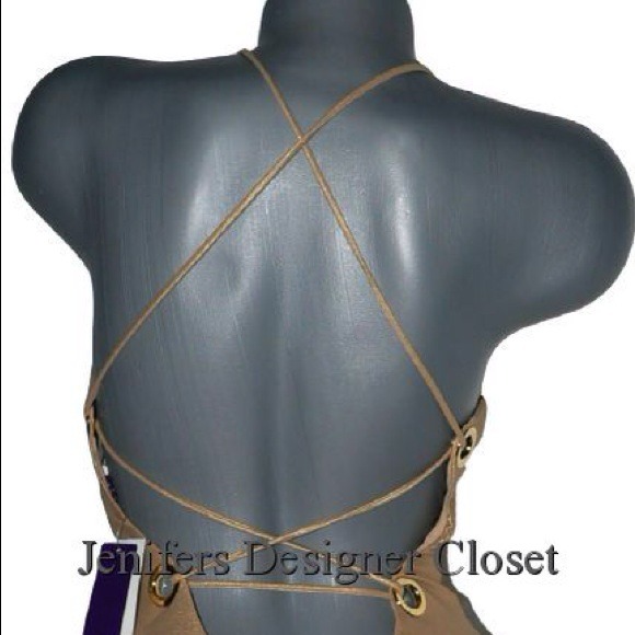 🔴SOLD Ralph Lauren Purple Label gold swimsuit 8 - Picture 3 of 3