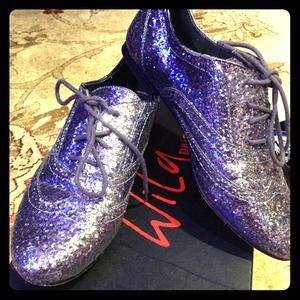 Pewter glitter oxfords by Wild Pair