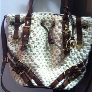 Michael Kors Knit & Leather Handbag