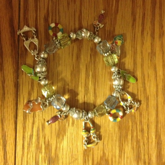 Stretch bangle bracelet...with summer theme
