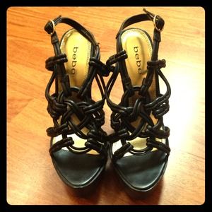 Bebe - Black Wedges
