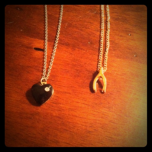❤SOLD❤ Heart & Wishbone Necklaces