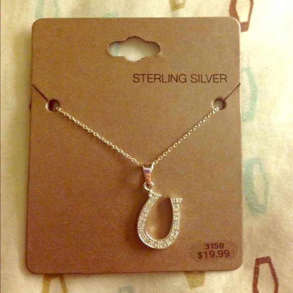 Silver rhinestone horseshoe necklace!