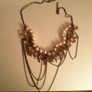 J.Crew Glass and Faux Pearl Statement Necklace