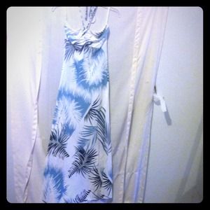 Floor length tropical dress