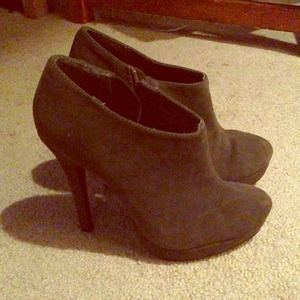 Boots - Grey, suede booties. Size 6.5 Boots - Grey, suede booties. Size 6.5