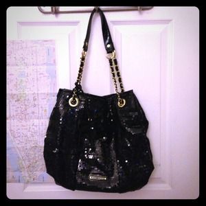 Betsey Johnson black sequin purse
