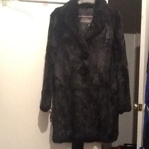 Three quarter length rabbit jacket