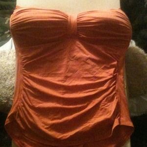 Tommy Bahama orange 1 piece swimsuit, slimming.