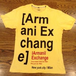 A/X ARMANI EXCHANGE yellow men's t-shirt size XL