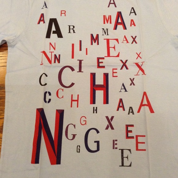 Men's A/X ARMANI EXCHANGE light blue t-shirt sz L - Picture 2 of 4