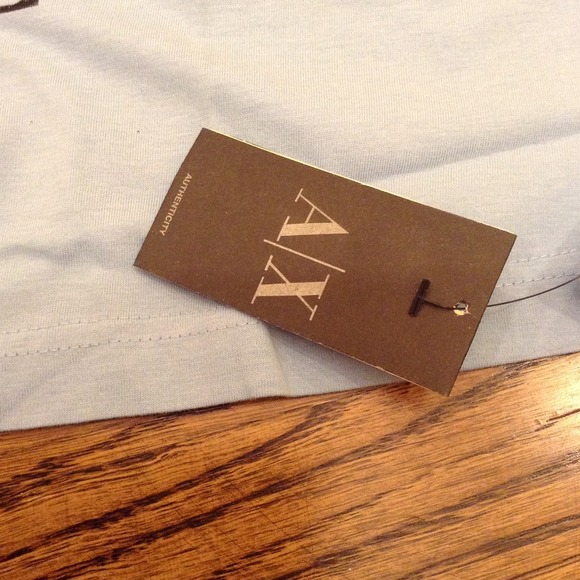 Men's A/X ARMANI EXCHANGE light blue t-shirt sz L - Picture 4 of 4
