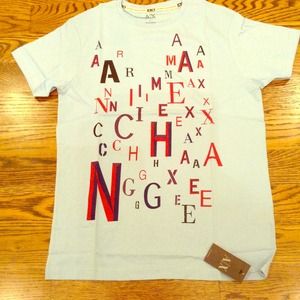 Men's A/X ARMANI EXCHANGE light blue t-shirt sz L