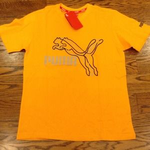 Men's Mustard yellow PUMA t-shirt. Size M