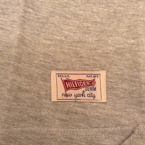 Men's HILFIGER DENIM heather grey t-shirt size M - Picture 4 of 4