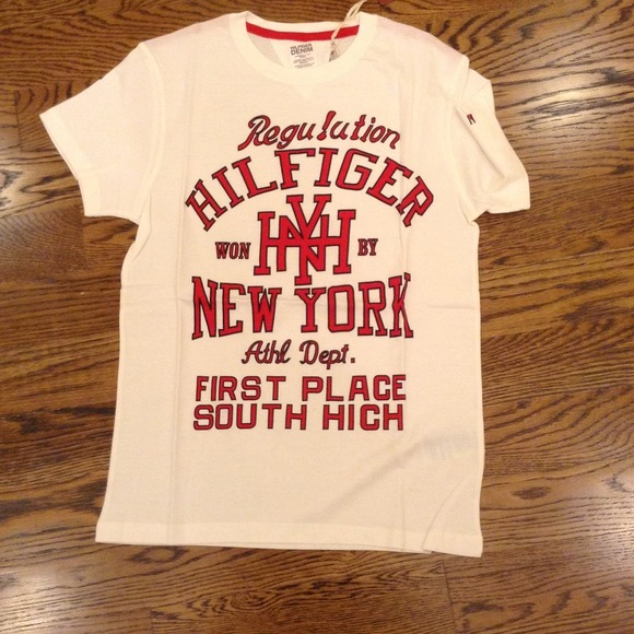 men's HILFIGER DENIM white t-shirt. Size M - Picture 1 of 3