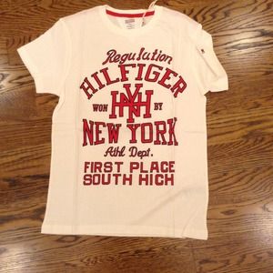 men's HILFIGER DENIM white t-shirt. Size M